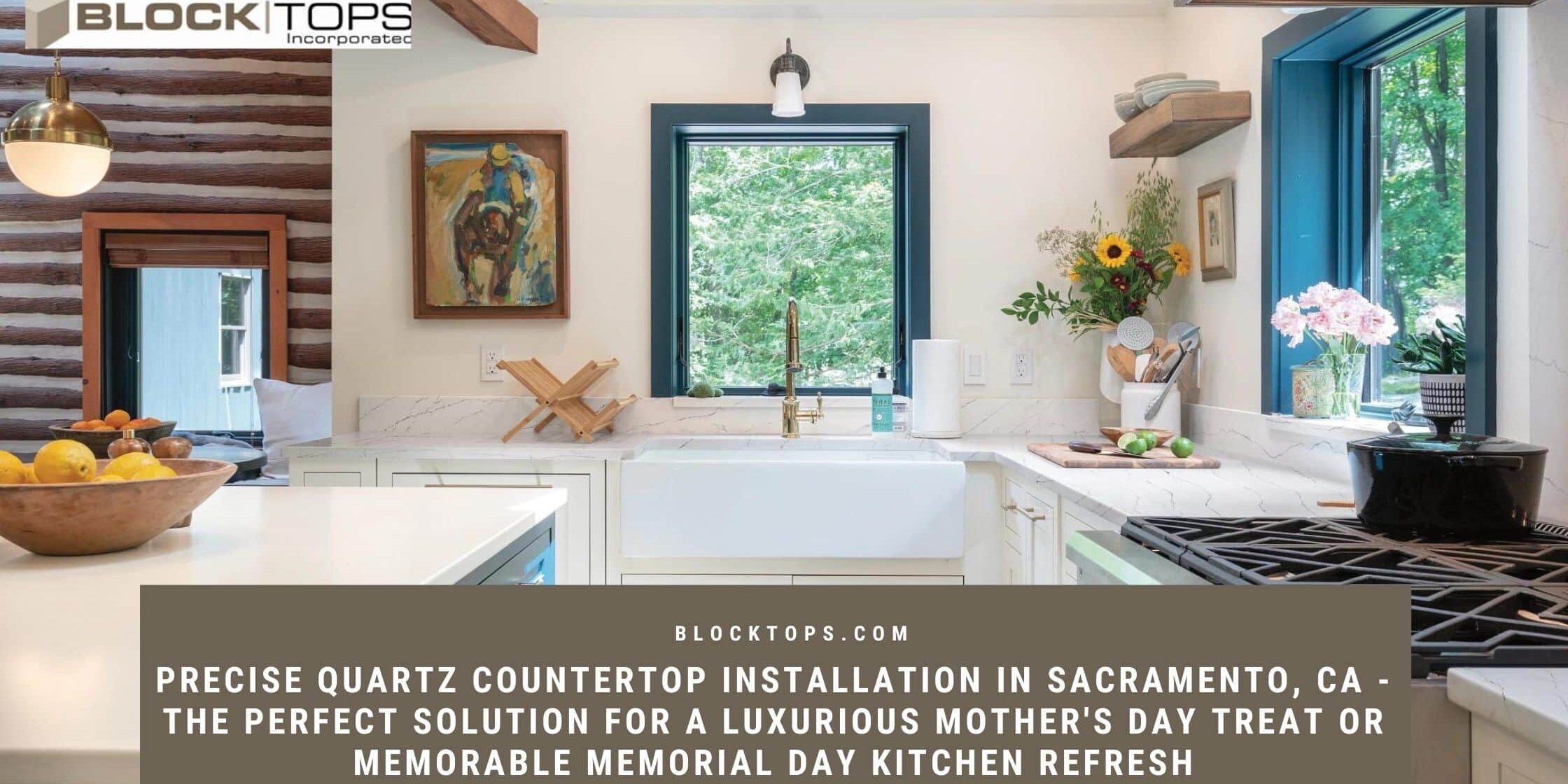 Quartz countertop installation in Sacramento