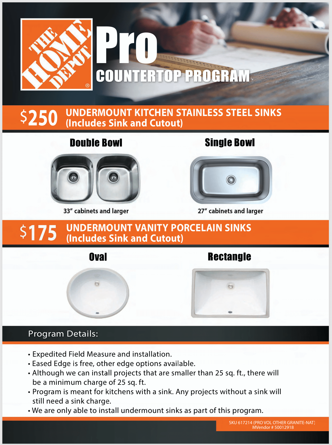 Home Depot Pro Program - Block Tops