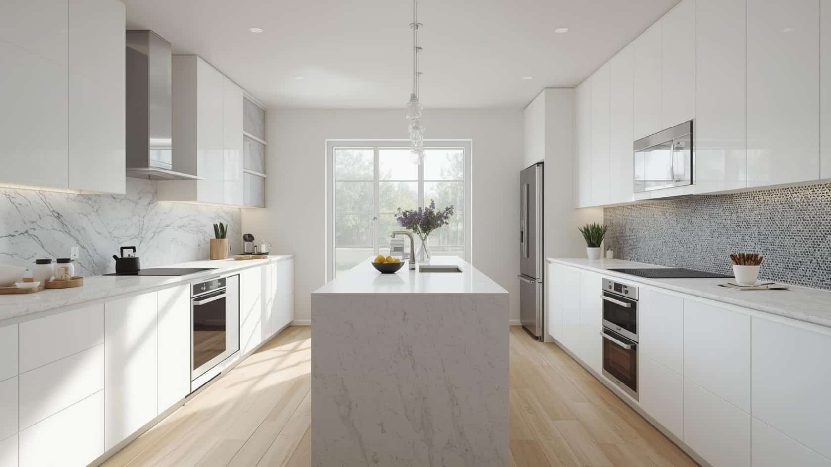 backsplash with countertops slab vs tile Sacramento, CA 