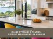 island overhang seating supports Anaheim