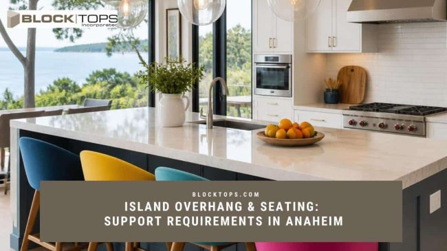 Island Overhang & Seating Support Requirements in Anaheim island overhang seating supports Anaheim